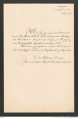 k.k. naturhistorisches Hofmuseum, Intendanzakten 1885-1896 (Hauer), Aktenzahl Z.678/1889, Seite 1